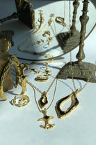 Brambuta-Enki Siyah Mineli Gold Small Kolye-Kolye-3-Milagron.com