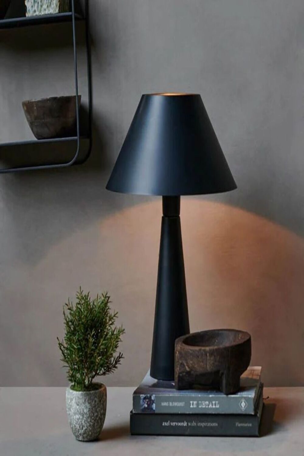 By Kalkan-Dark Ahşap Ayaklı Lake Cilalı Abajur, Masa Lambası, Aydınlatma-Abajur-2-Milagron.com