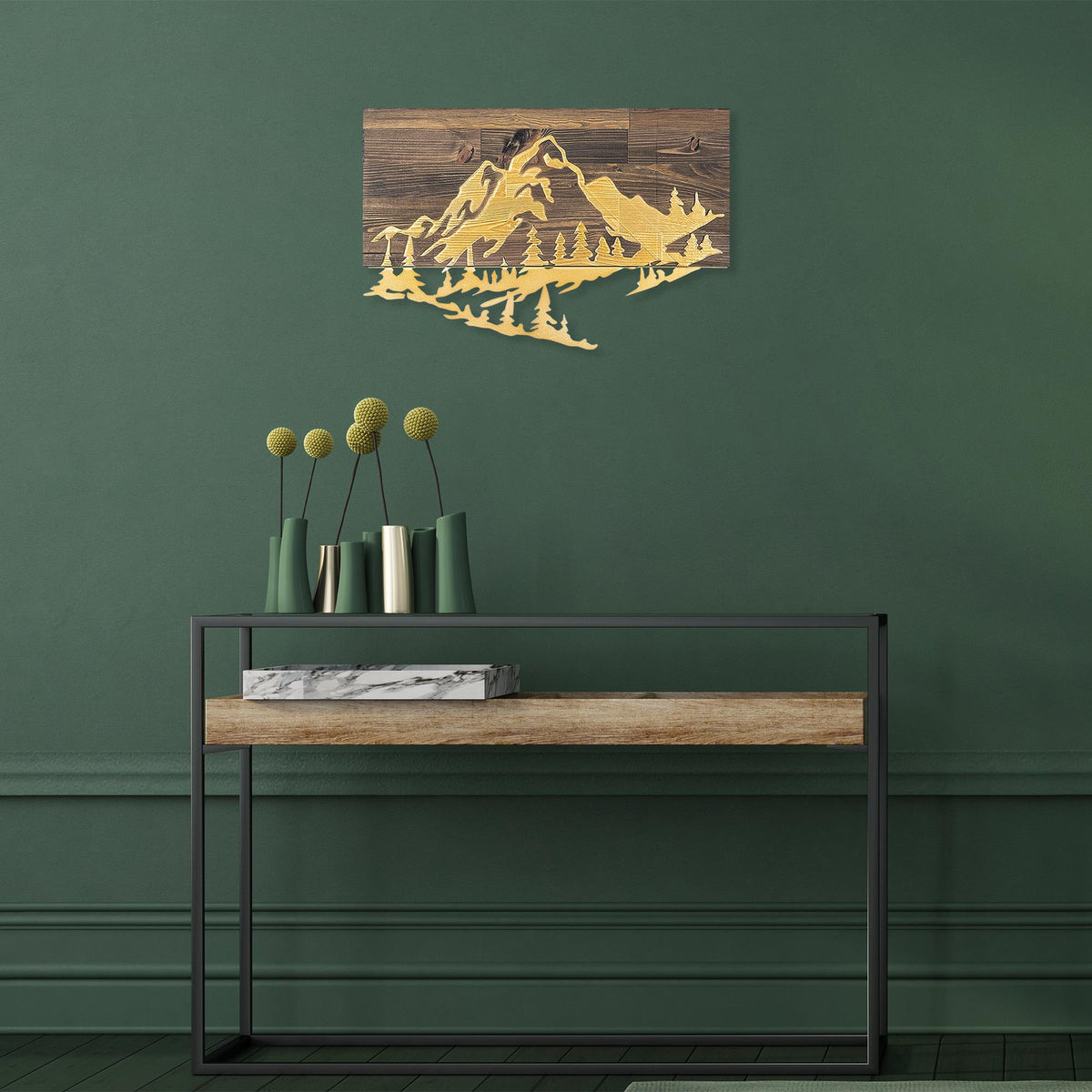 Ma-128 Ahşap Metal Duvar Tablosu 