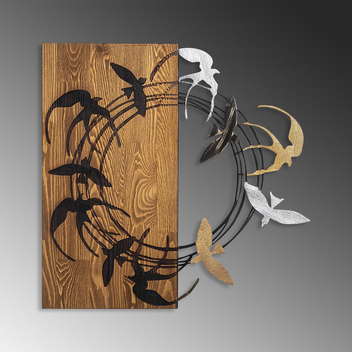 Ma-395 Ahşap Metal Duvar Tablosu 