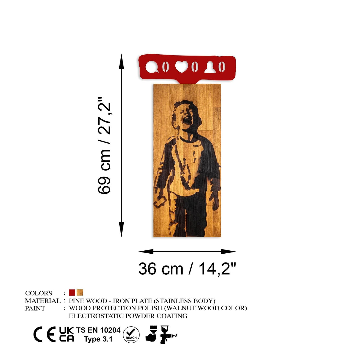 Ma-444 Ahşap Metal Duvar Tablosu 