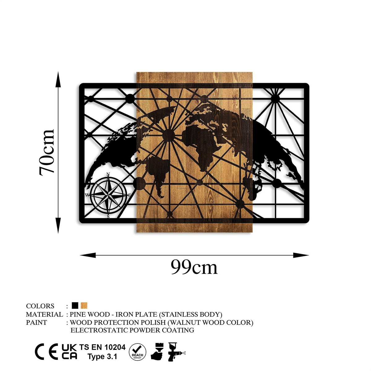Ma-421 Ahşap Metal Duvar Tablosu 
