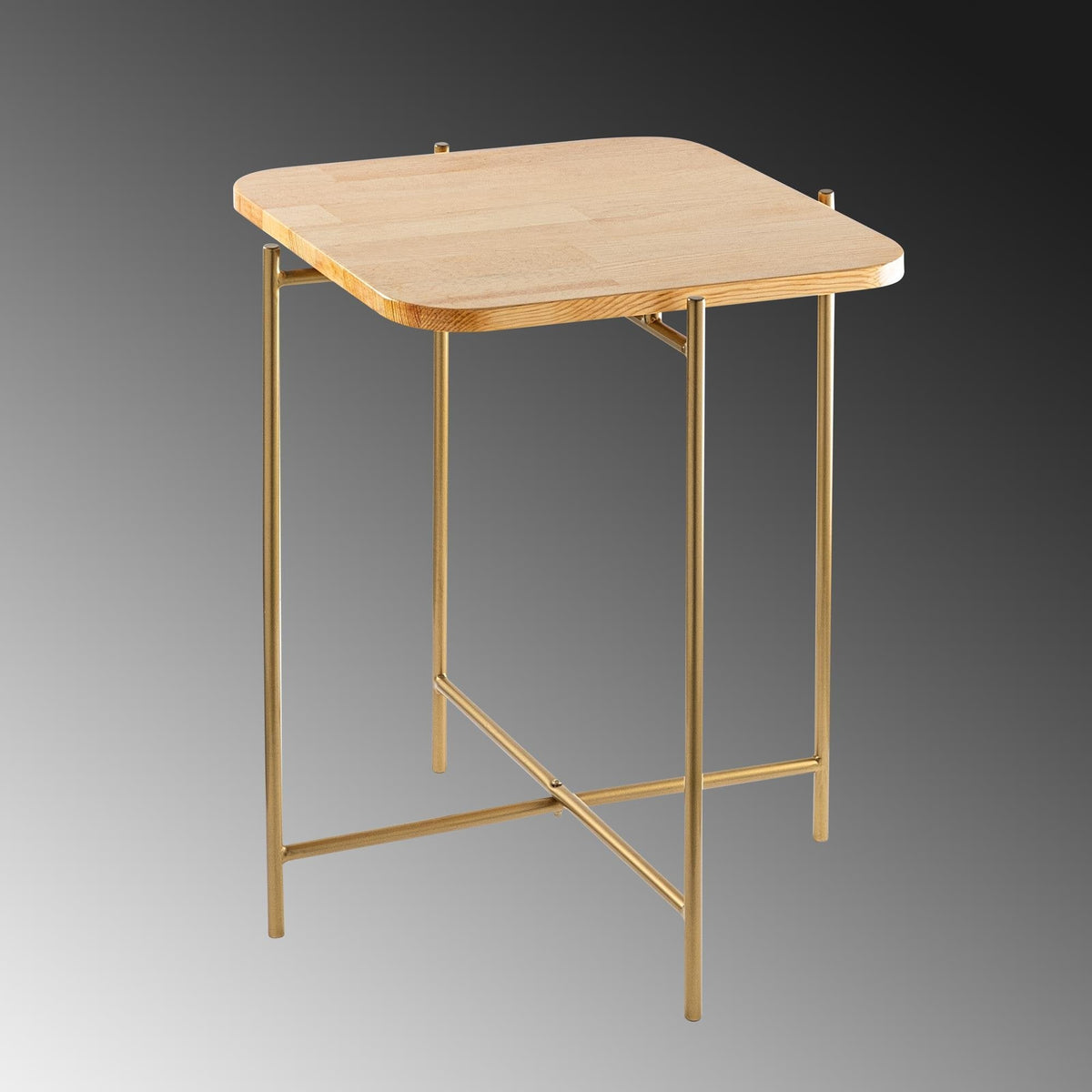 Shb-005-A Dekoratif Ahşap Metal Sehpa 