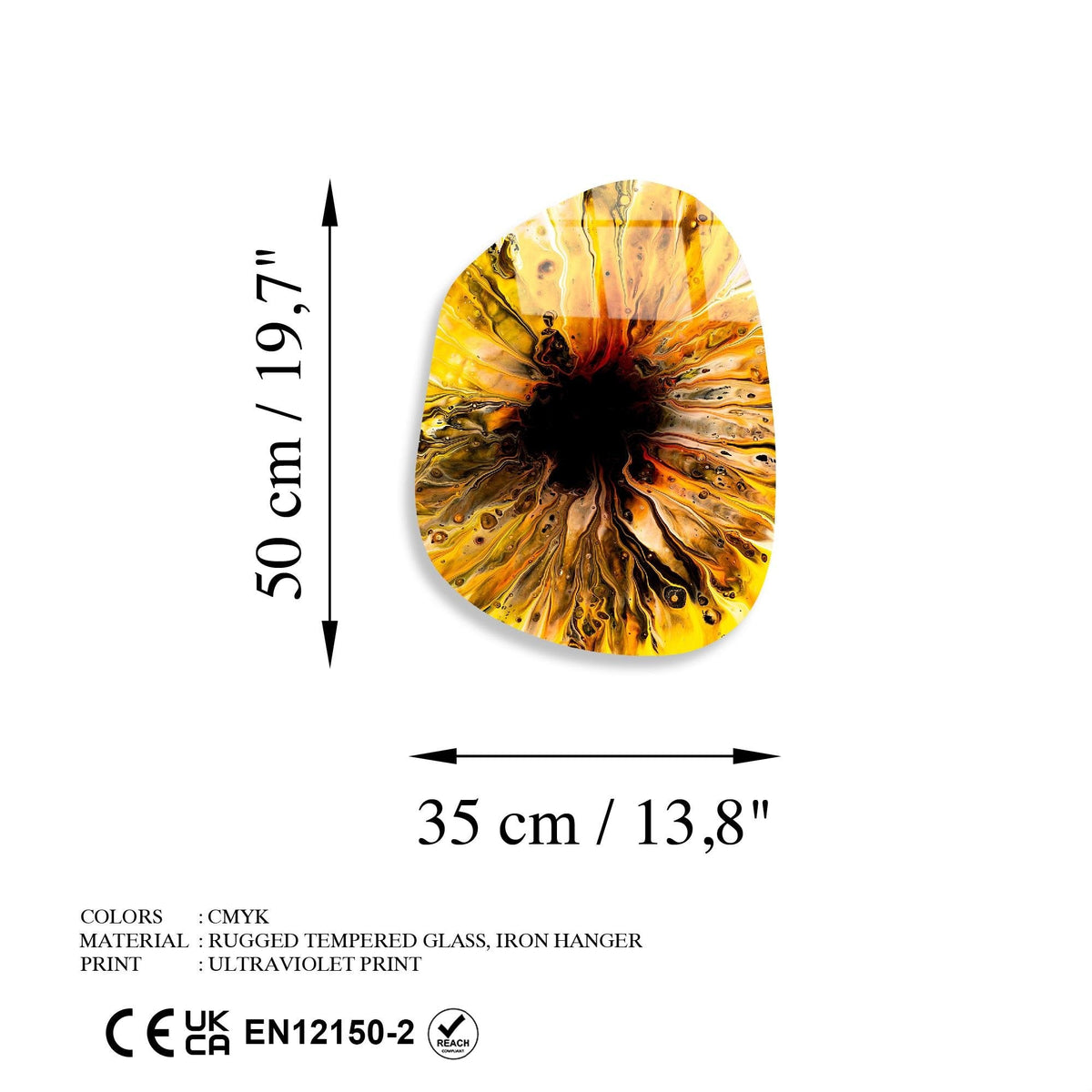 Uv-1103 Baskılı Cam Amorf Duvar Tablosu 