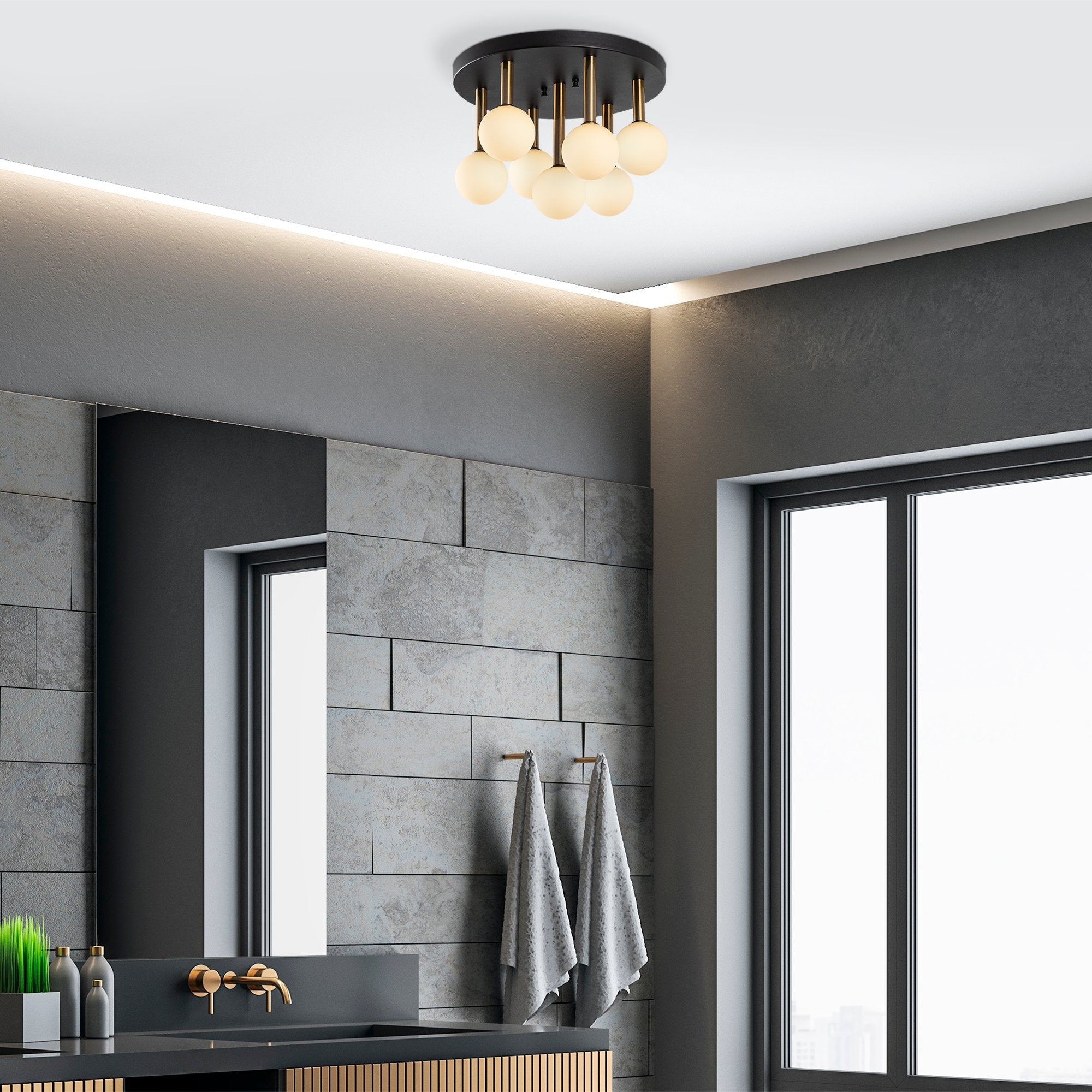 Bower 11755 Cam Plafonyer Aydınlatma 