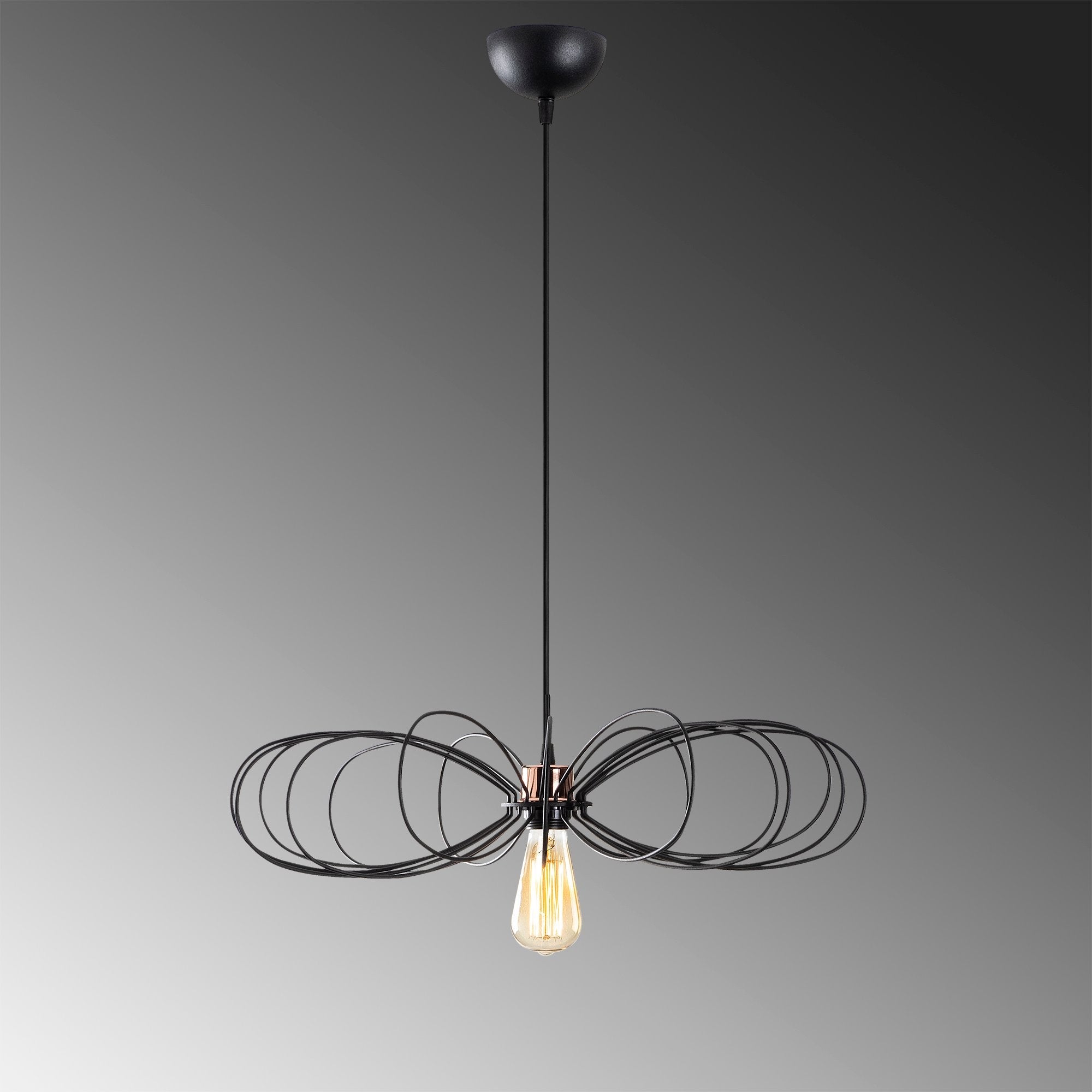 Corona 707 1 Black Tel Sarkıt Aydınlatma 
