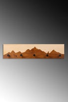 Dekoratif Ahşap Askılık, Siyah-Ceviz - 60x14x5 Cm - 1