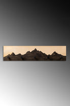 Dekoratif Ahşap Askılık, Siyah-Koyu Ceviz - 60x14x5 Cm - 0