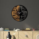 Mas-076 Dekoratif Ahşap Metal Duvar Saati 