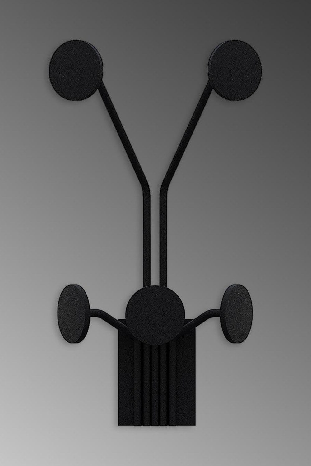Dekoratif Metal Askılık, Siyah - 24x16x40 Cm - 1