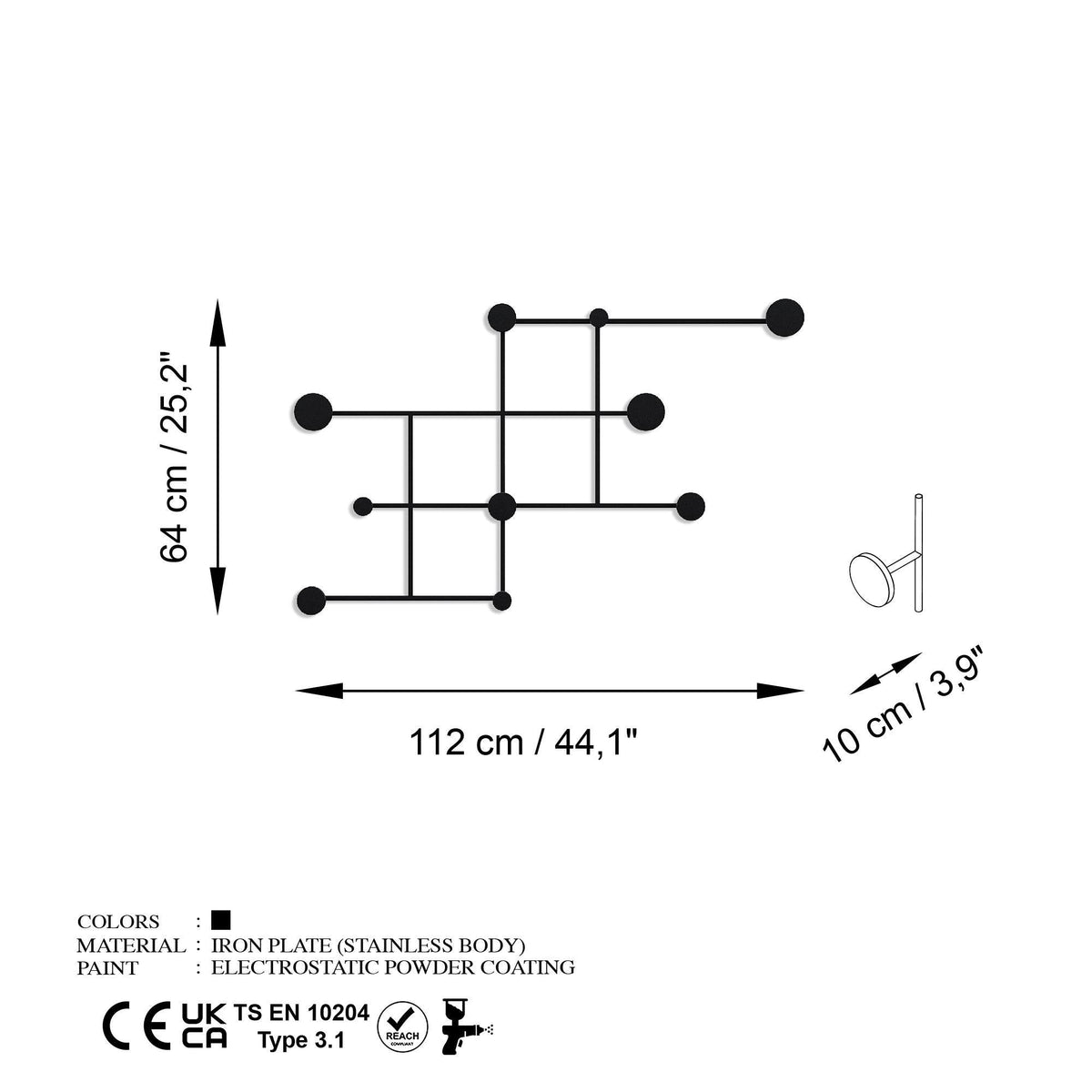 Amt-001 Dekoratif Metal Askılık 
