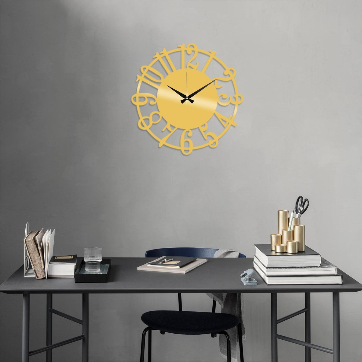 Watch-015-A Dekoratif Metal Duvar Saati 