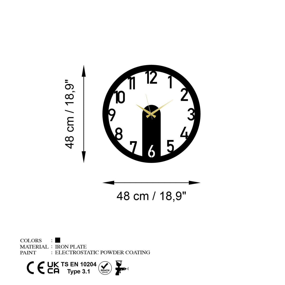 Watch-82 Dekoratif Metal Duvar Saati 