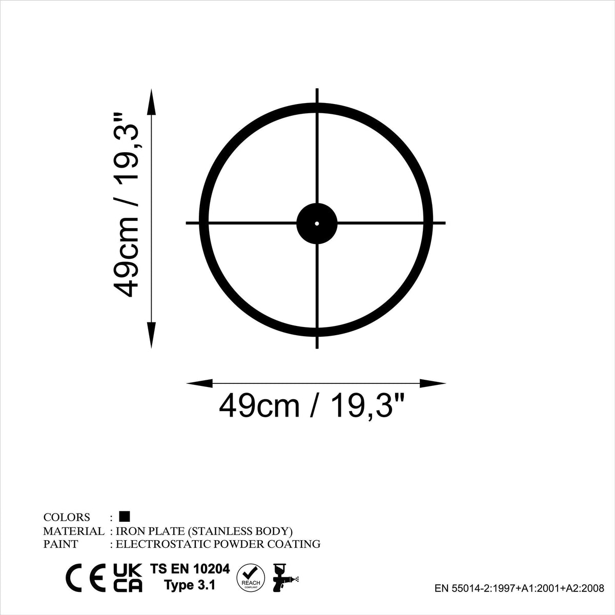 Watch-052 Dekoratif Metal Duvar Saati 