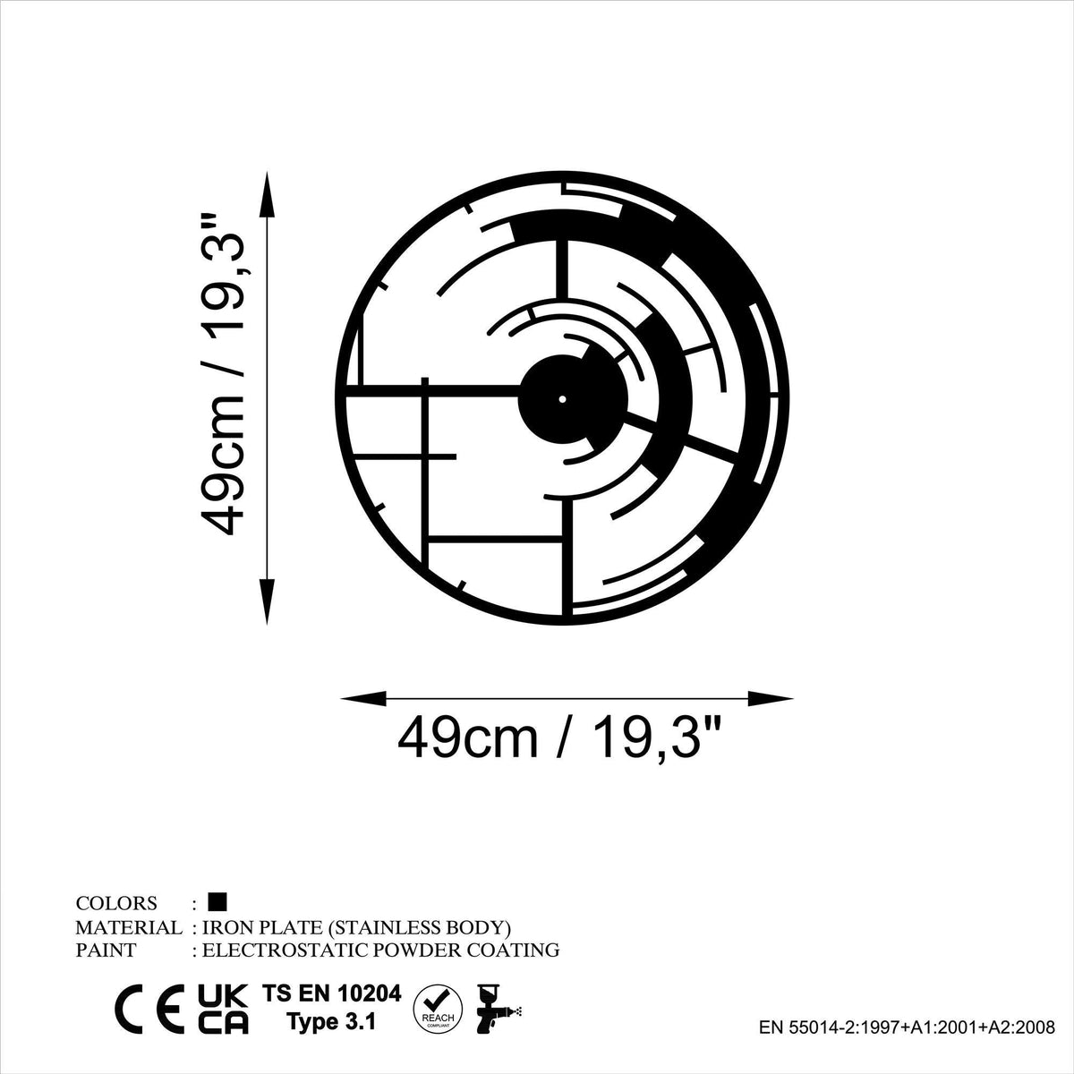 Watch-057 Dekoratif Metal Duvar Saati 