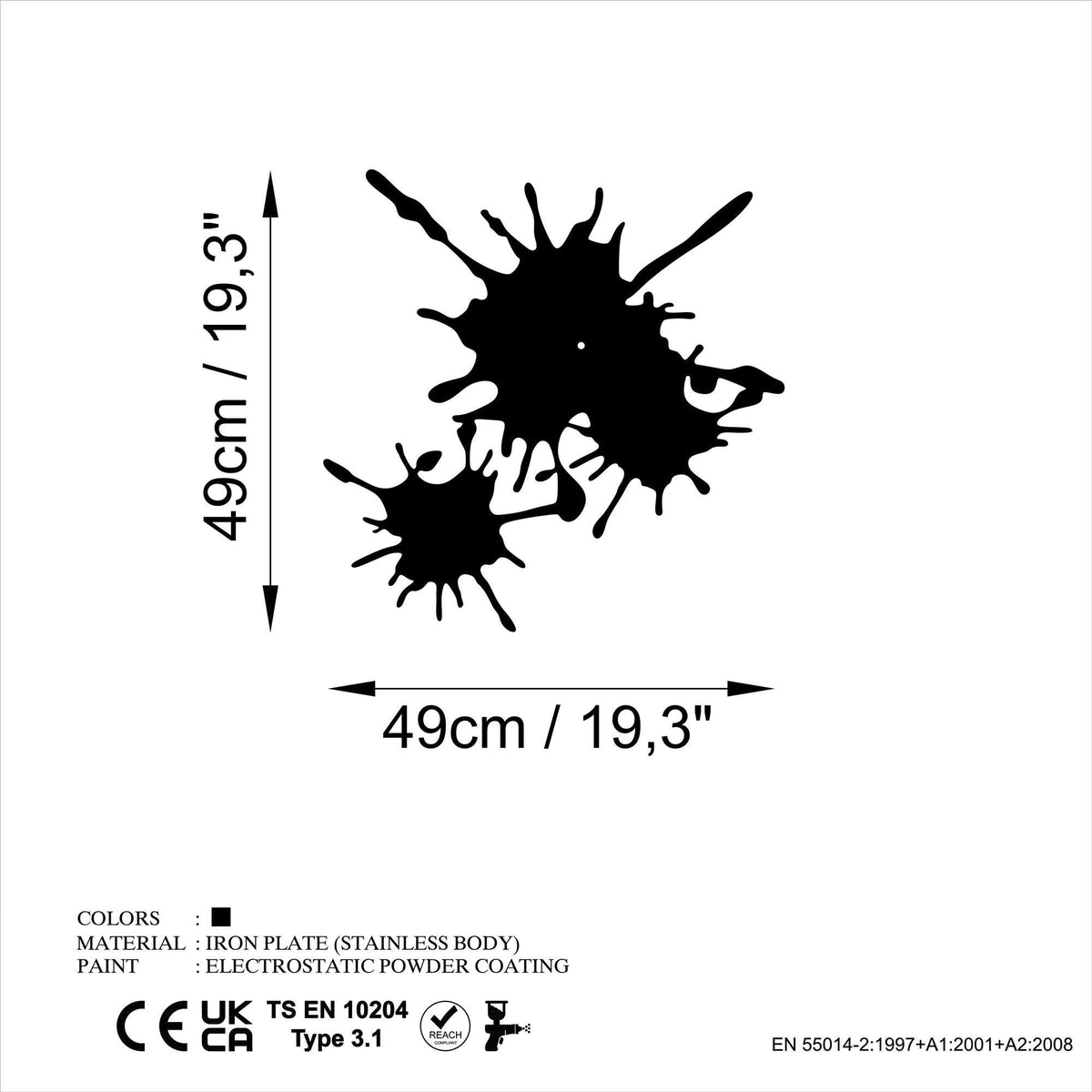 Watch-060 Dekoratif Metal Duvar Saati 