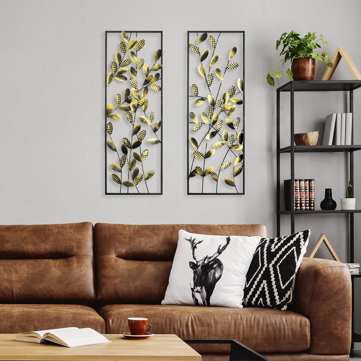 Bys-094-A Dekoratif 2'Li Metal Duvar Tablosu 