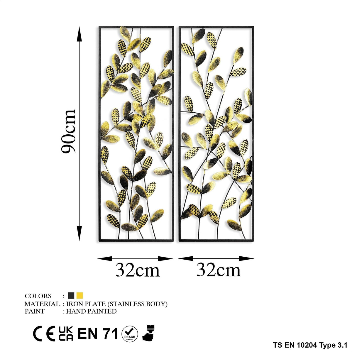 Bys-094-A Dekoratif 2'Li Metal Duvar Tablosu 