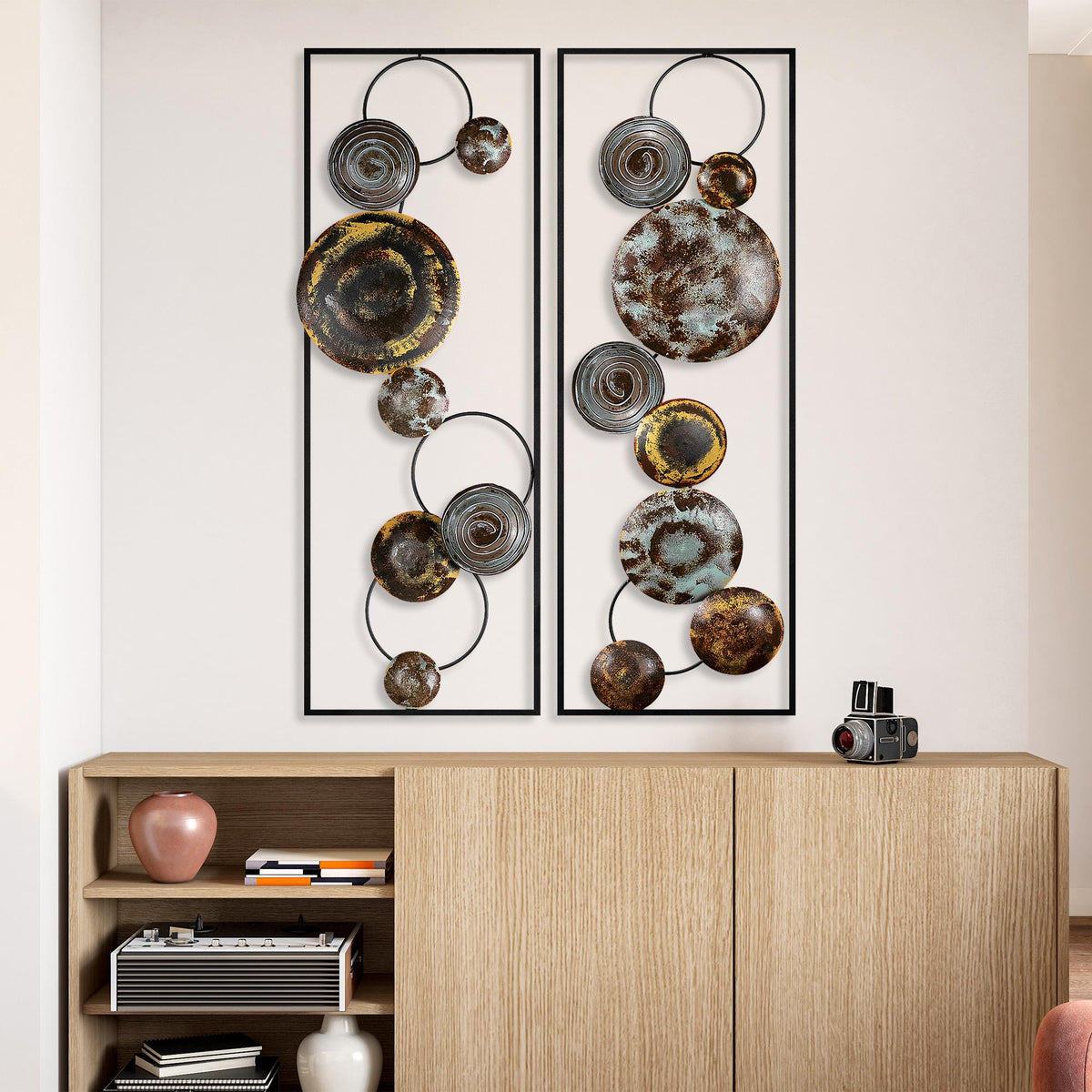 Bys-124-A Dekoratif 2'Li Metal Duvar Tablosu 