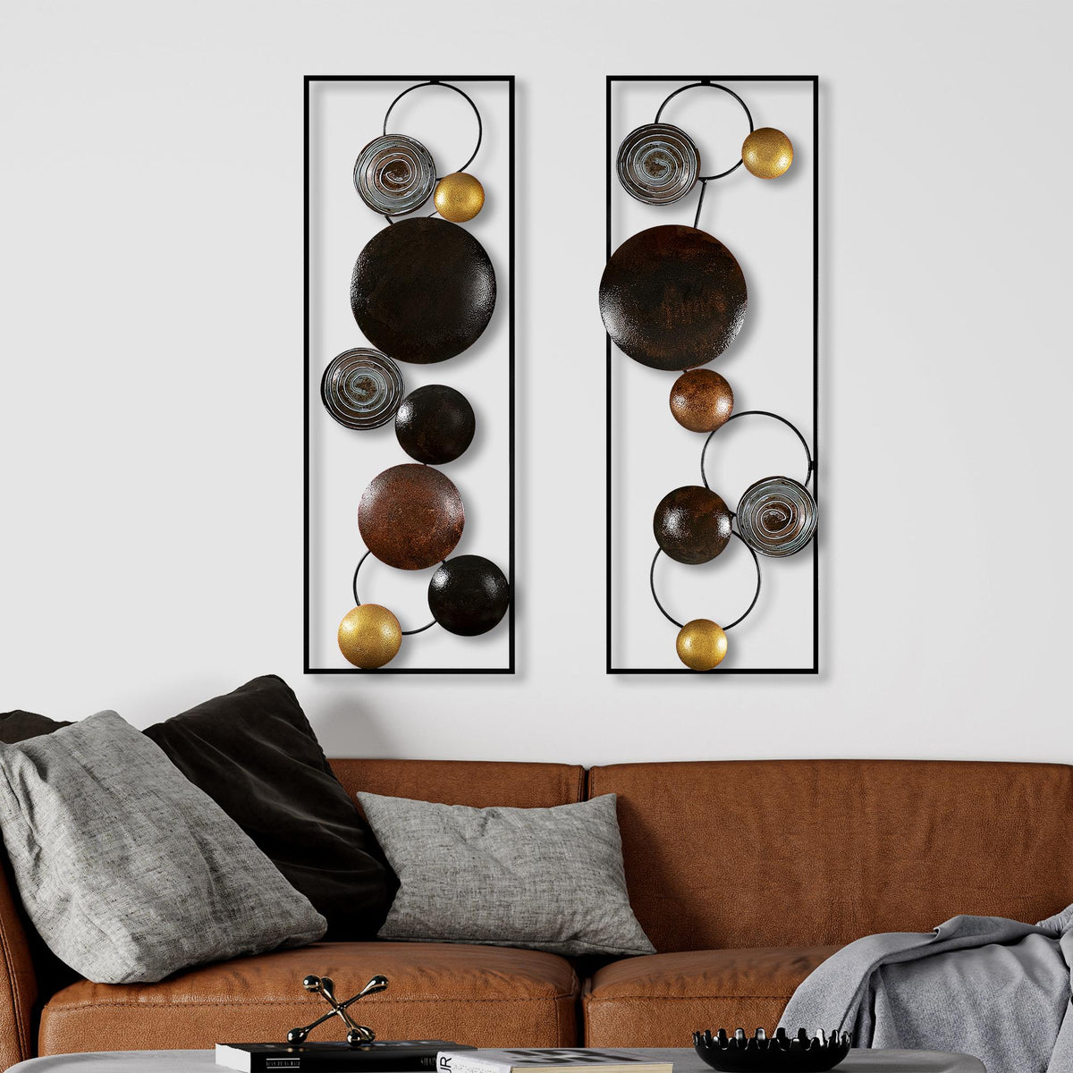 Bys-124 Dekoratif 2'Li Metal Duvar Tablosu 