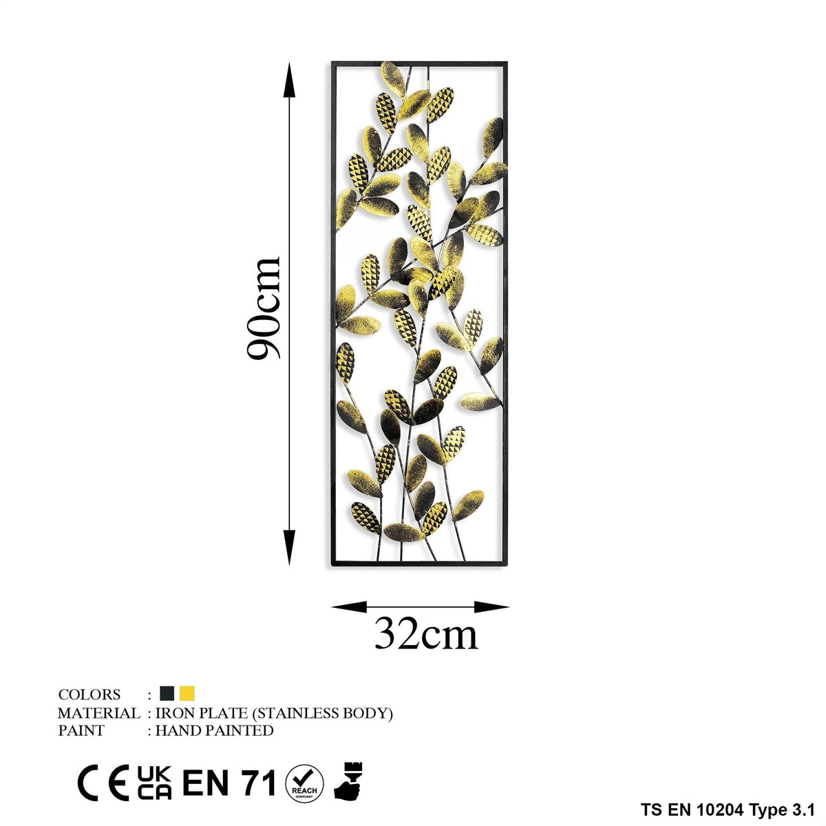 Bys-095-A Dekoratif Metal Duvar Tablosu 