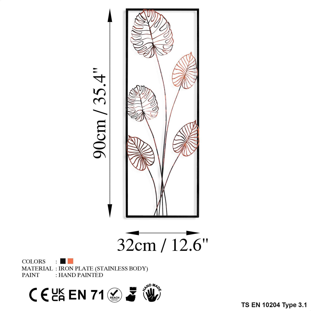 Bys-080-A Dekoratif Metal Duvar Tablosu 