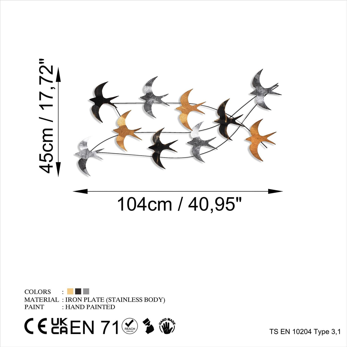 Bys-146 Dekoratif Metal Duvar Tablosu 