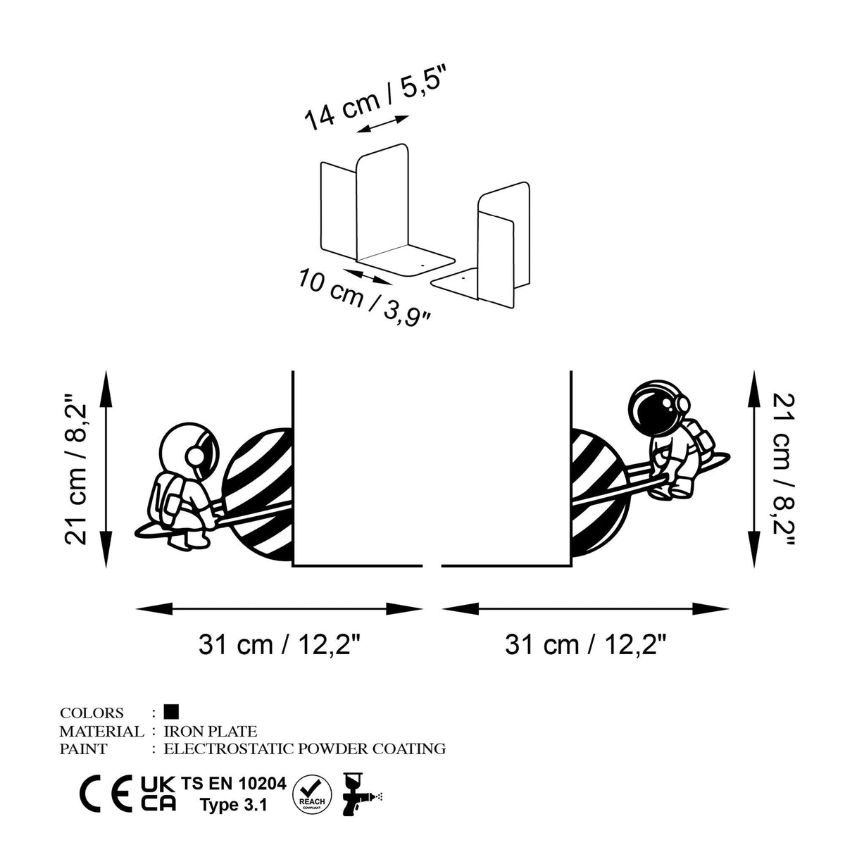 Kt-024 Dekoratif Metal Kitap Tutucu 