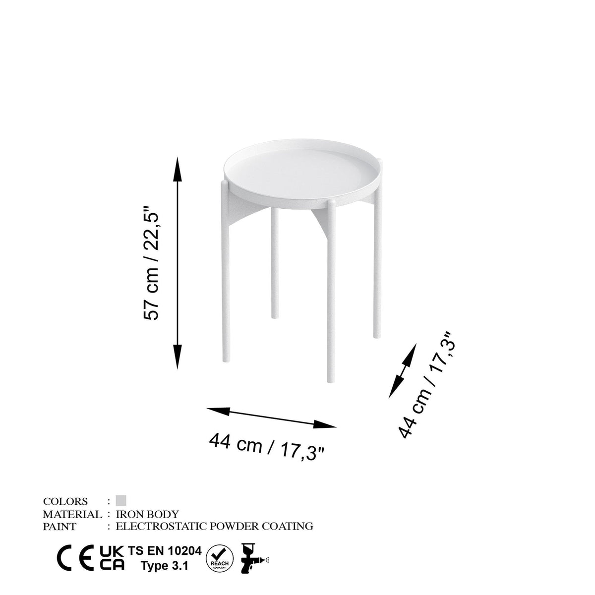 Shb-002-C Dekoratif Metal Sehpa 