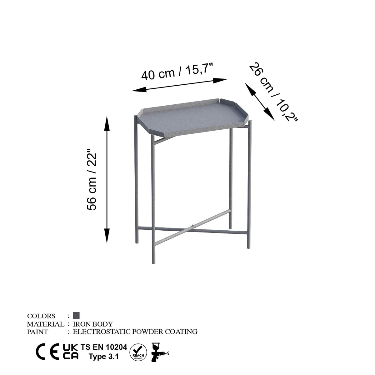 Shb-009-C Dekoratif Metal Sehpa 