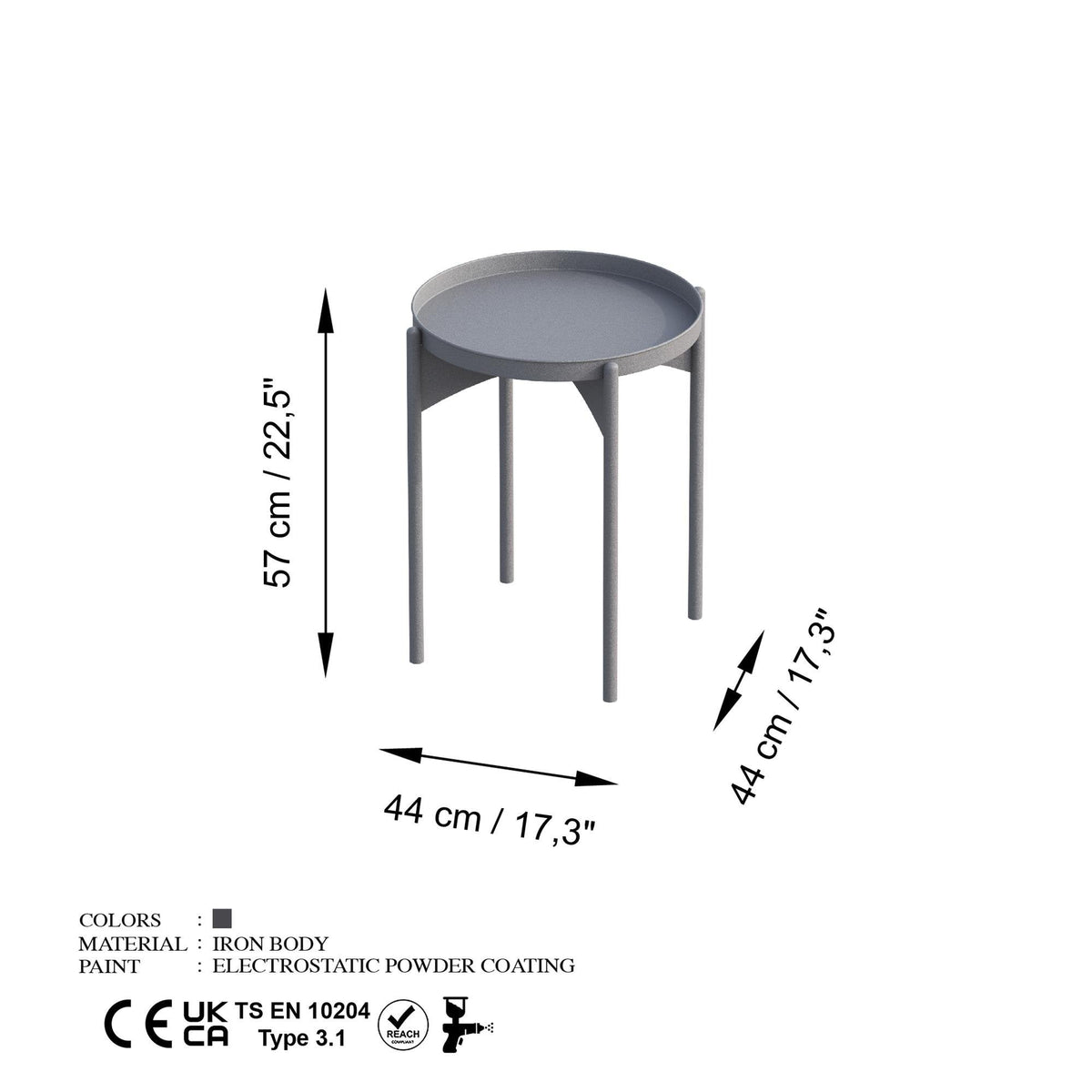 Shb-002-D Dekoratif Metal Sehpa 
