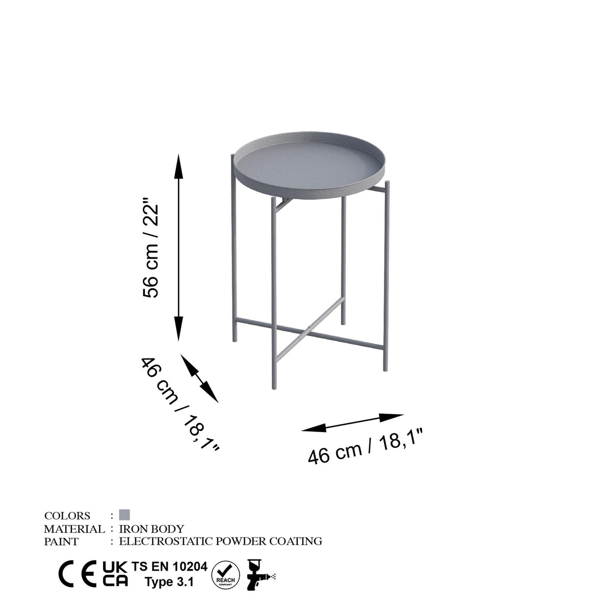 Shb-007-C Dekoratif Metal Sehpa 
