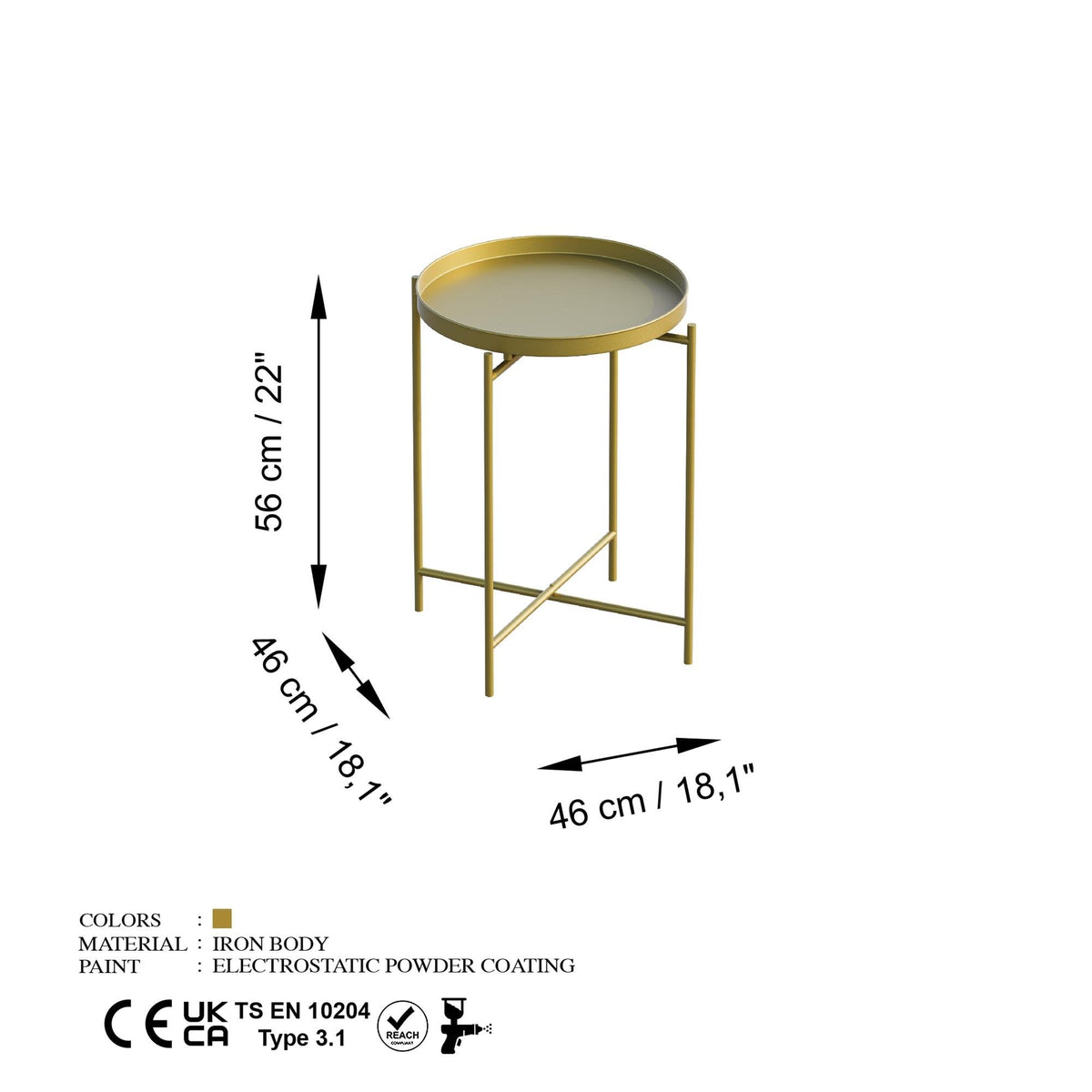 Shb-007-A Dekoratif Metal Sehpa 