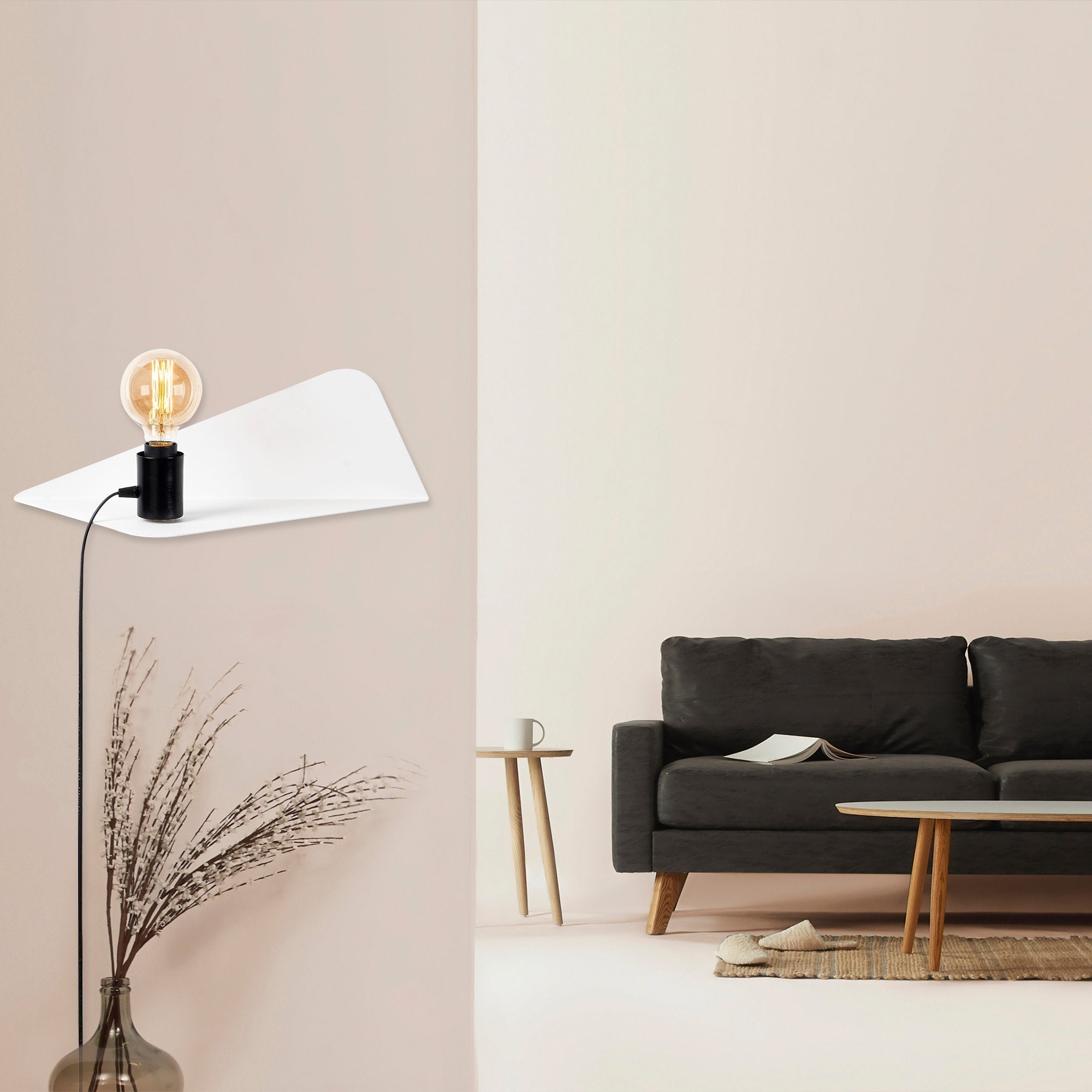 Geranara 502 White Black Rustik Aplik Duvar Aydınlatma 