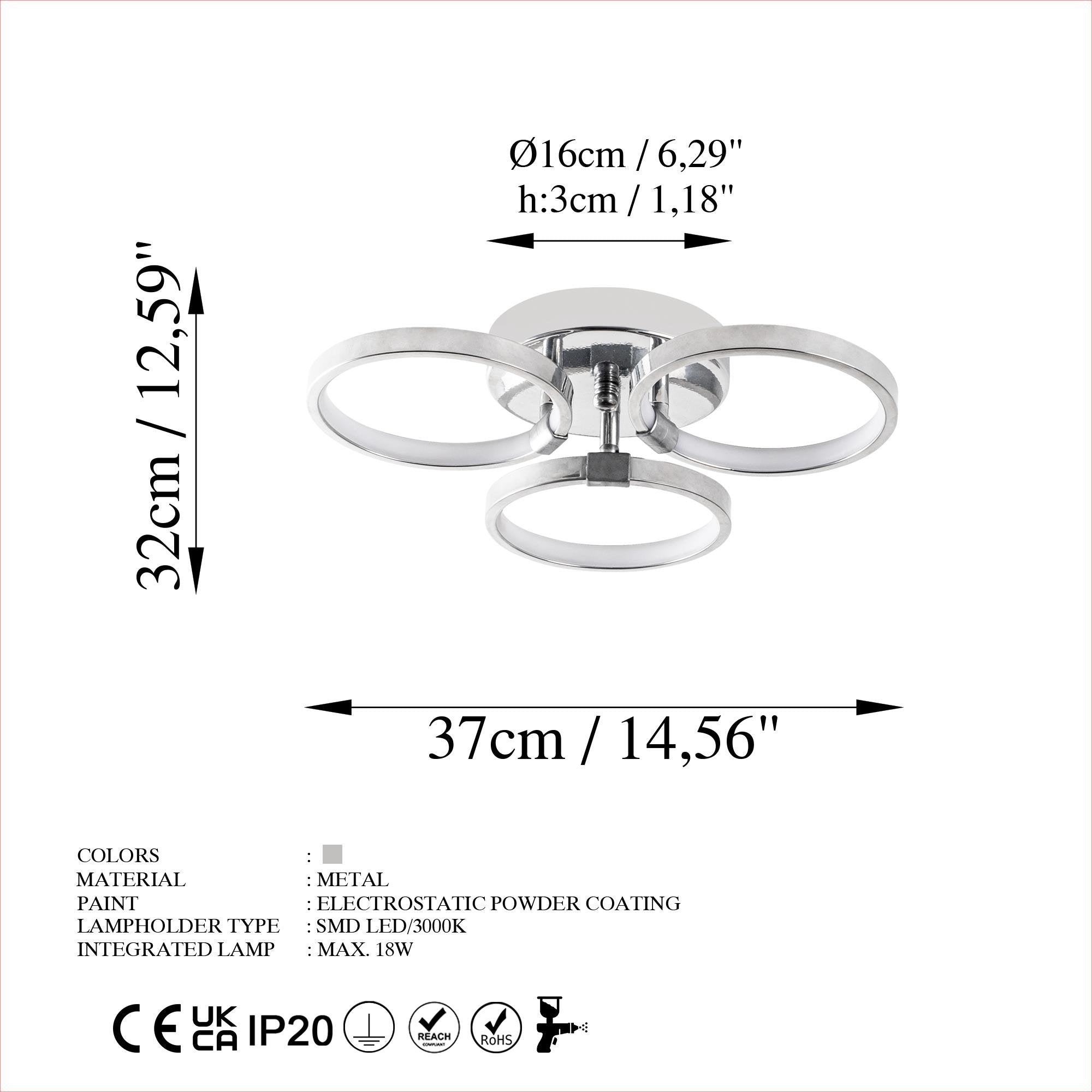 Irisara 13312 Led Plafonyer Aydınlatma 
