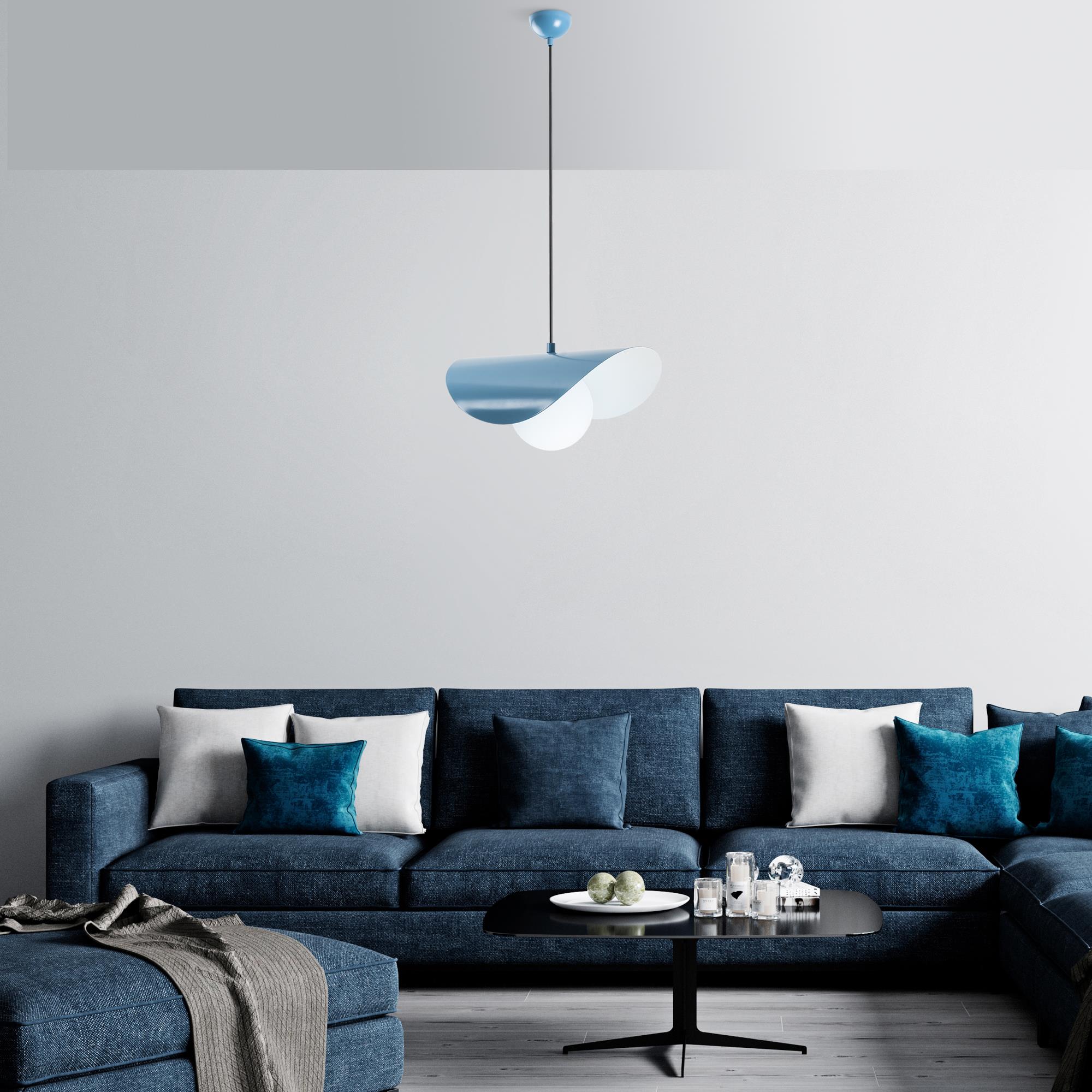 Marble 2866 Açık Mavi Cam Sarkıt Aydınlatma 