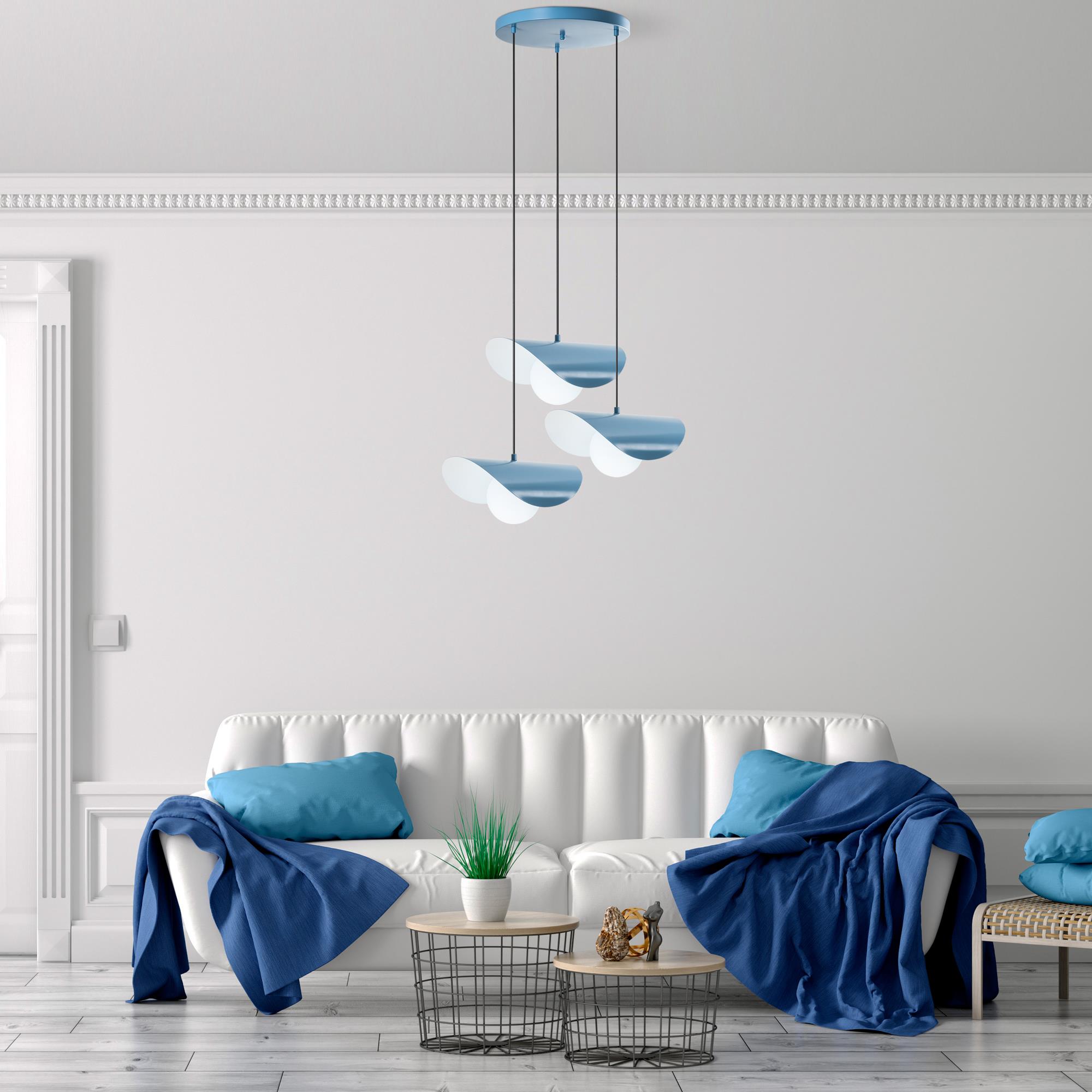 Marble 6141 Açık Mavi Cam Sarkıt Aydınlatma 