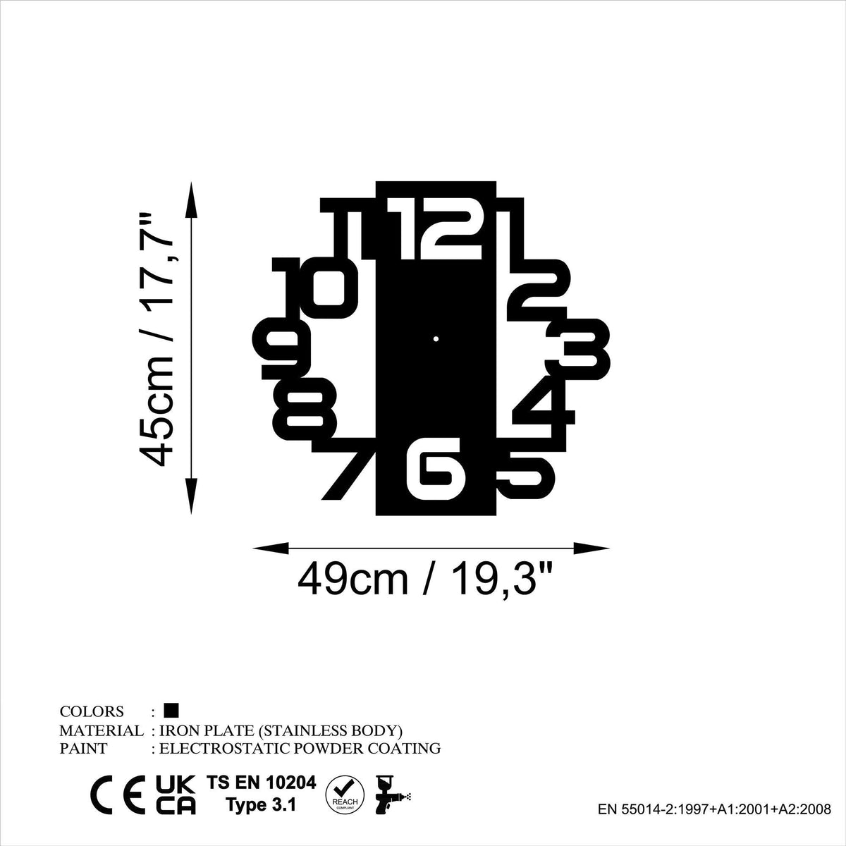 Watch-053 Dekoratif Metal Duvar Saati 