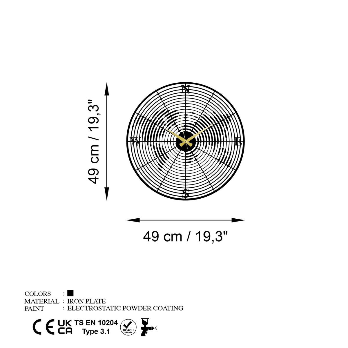 Watch-77 Dekoratif Metal Duvar Saati 