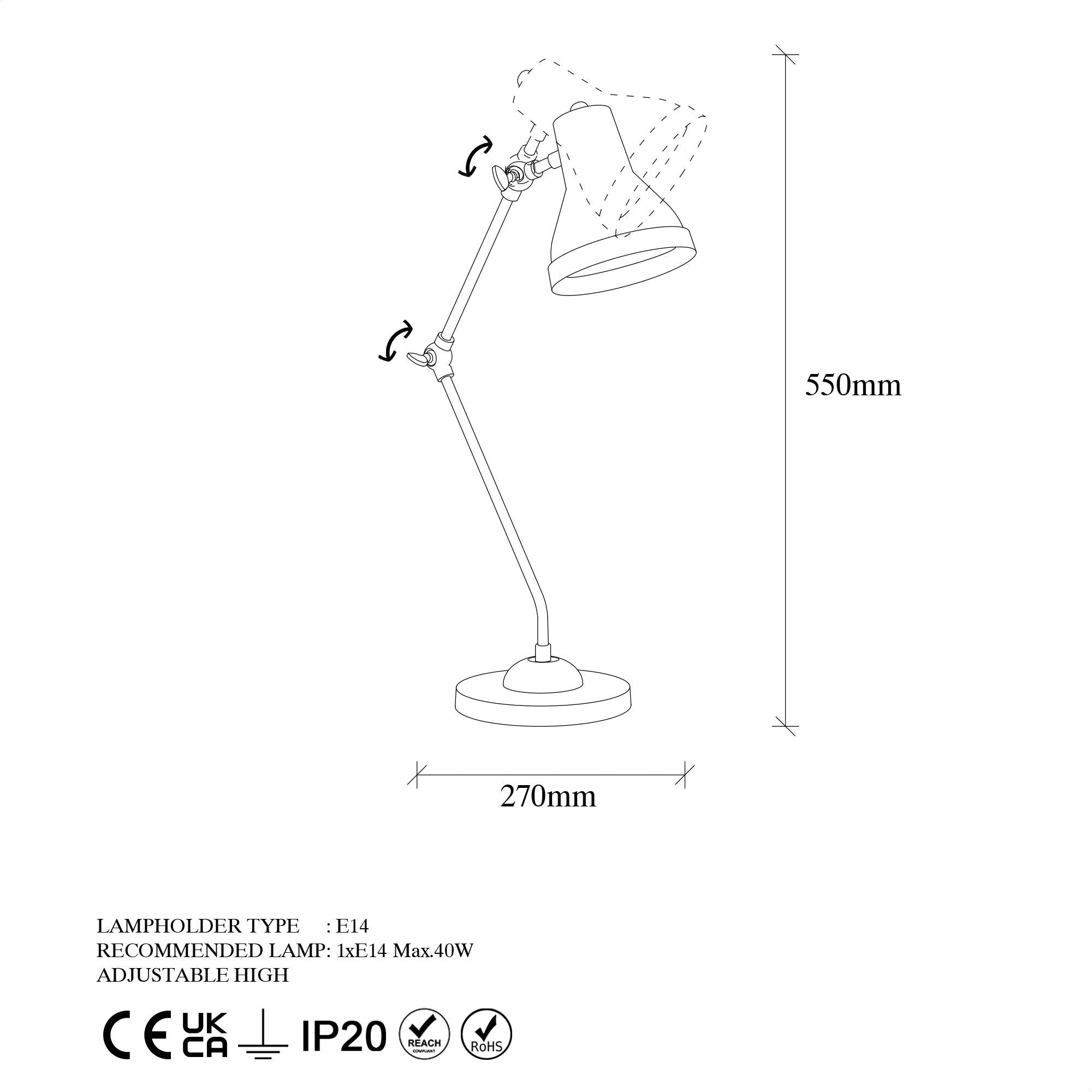 Oberon 11505 Sıvama Masa Lambası Aydınlatma 
