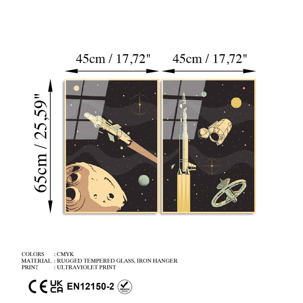 Uv-967 Baskılı Cam 2'Li Set Duvar Tablosu 