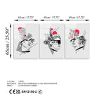 Uv-876 Baskılı Cam 3'Lü Set Duvar Tablosu 