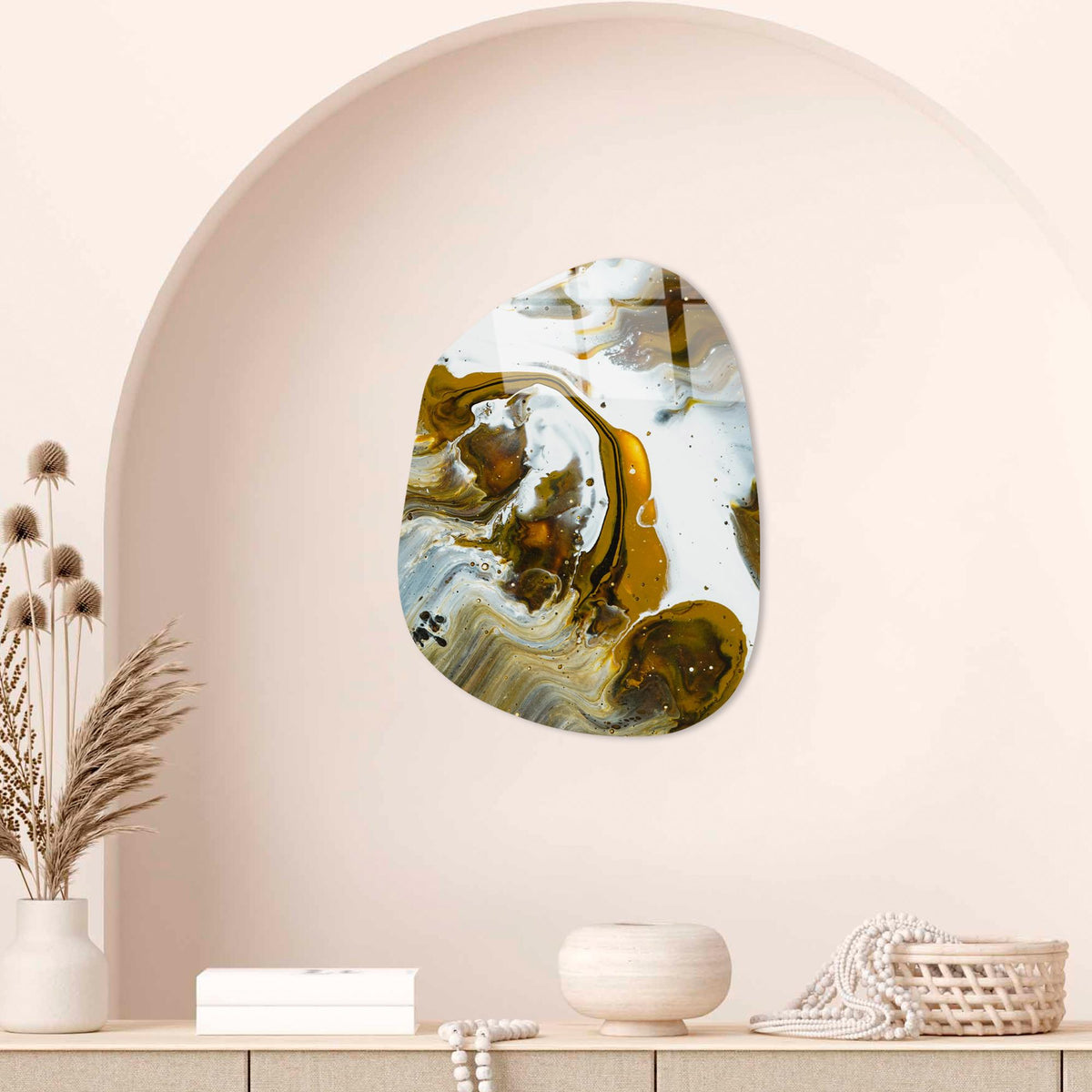 Uv-1115 Baskılı Cam Amorf Duvar Tablosu 