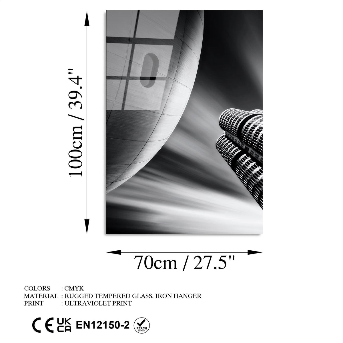 Uv-083 Baskılı Cam Dikdörtgen Duvar Tablosu 