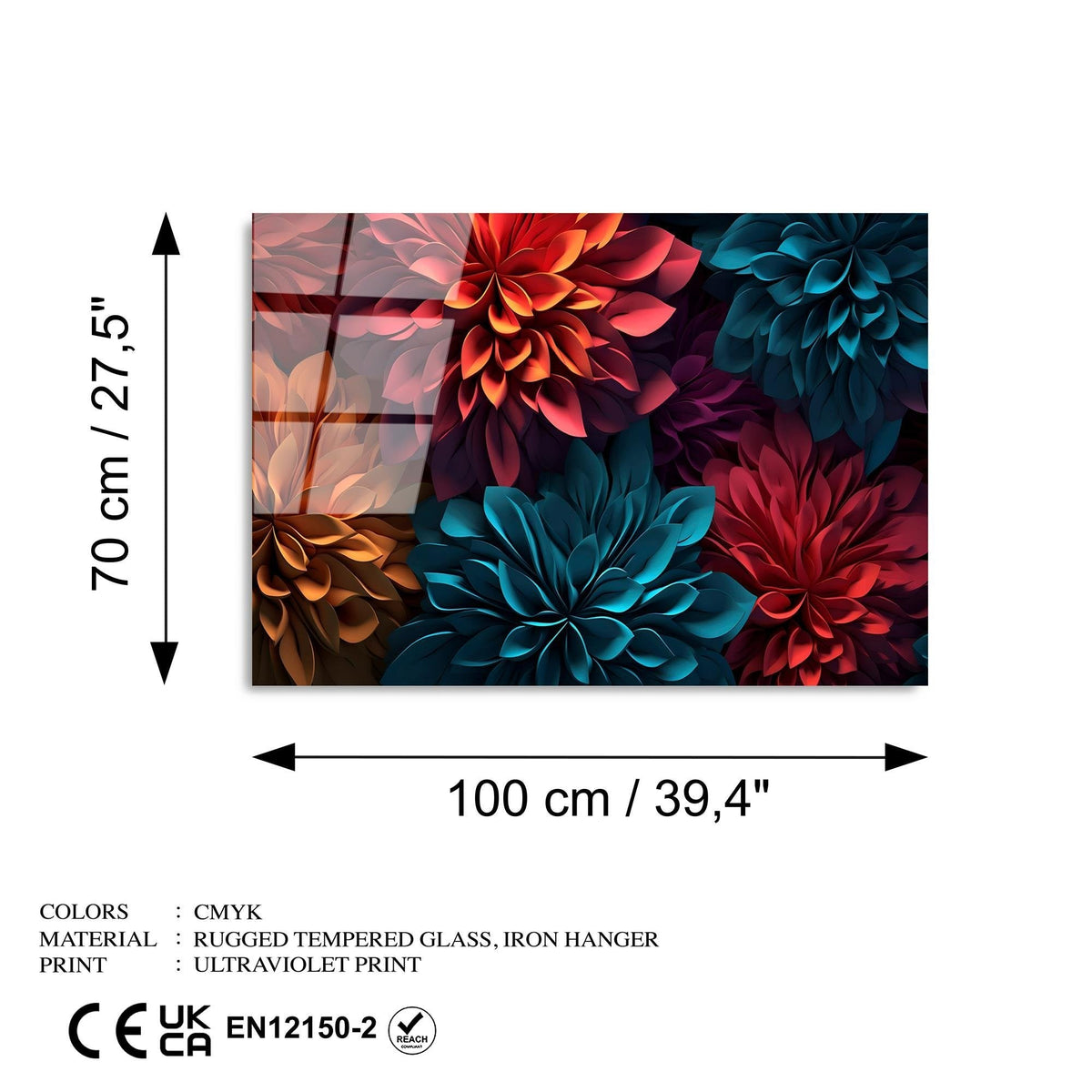 Uv-1175 Baskılı Cam Dikdörtgen Duvar Tablosu 