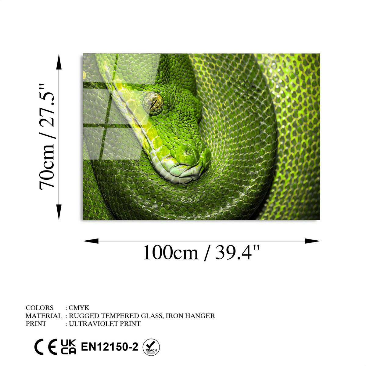 Uv-150 Baskılı Cam Dikdörtgen Duvar Tablosu 