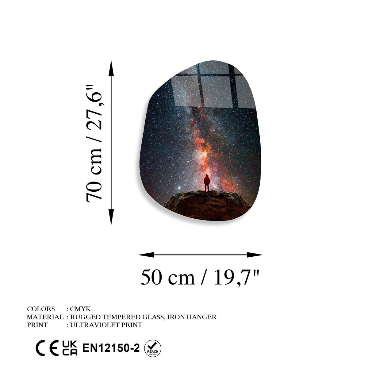 Uv-1087 Baskılı Cam Amorf Duvar Tablosu 