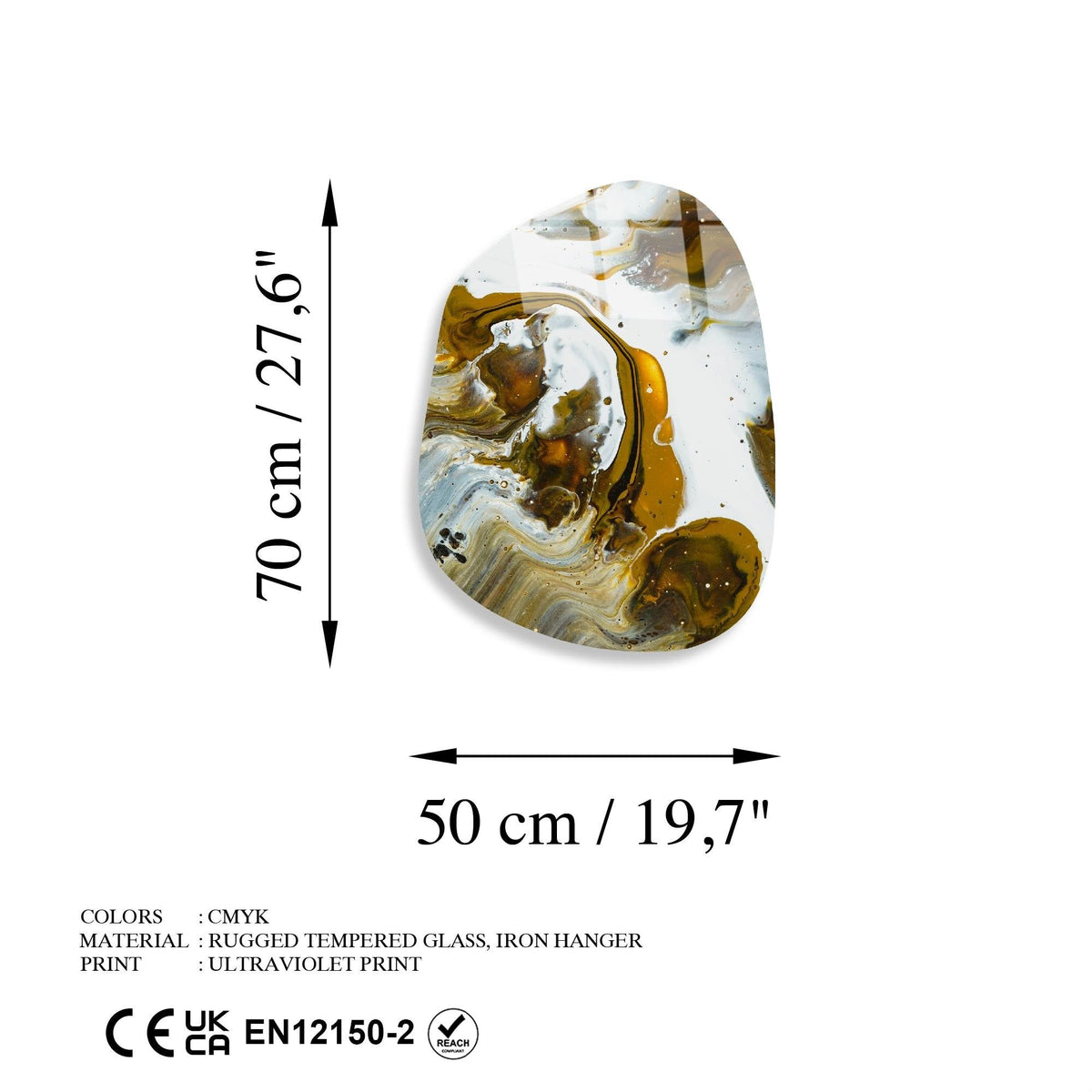 Uv-1095 Baskılı Cam Amorf Duvar Tablosu 