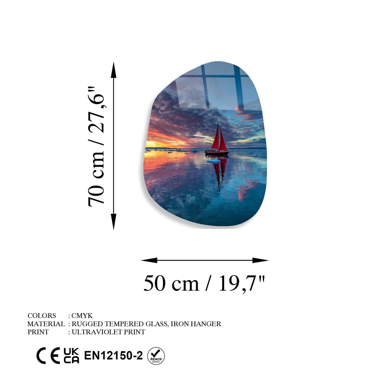 Uv-1085 Baskılı Cam Amorf Duvar Tablosu 