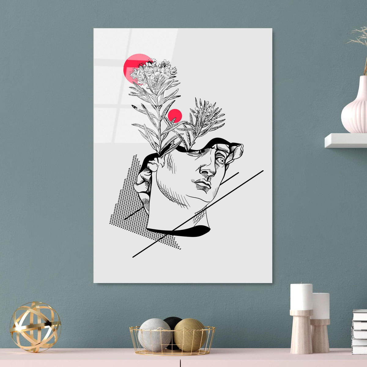Uv-863 Baskılı Cam Dikdörtgen Duvar Tablosu 